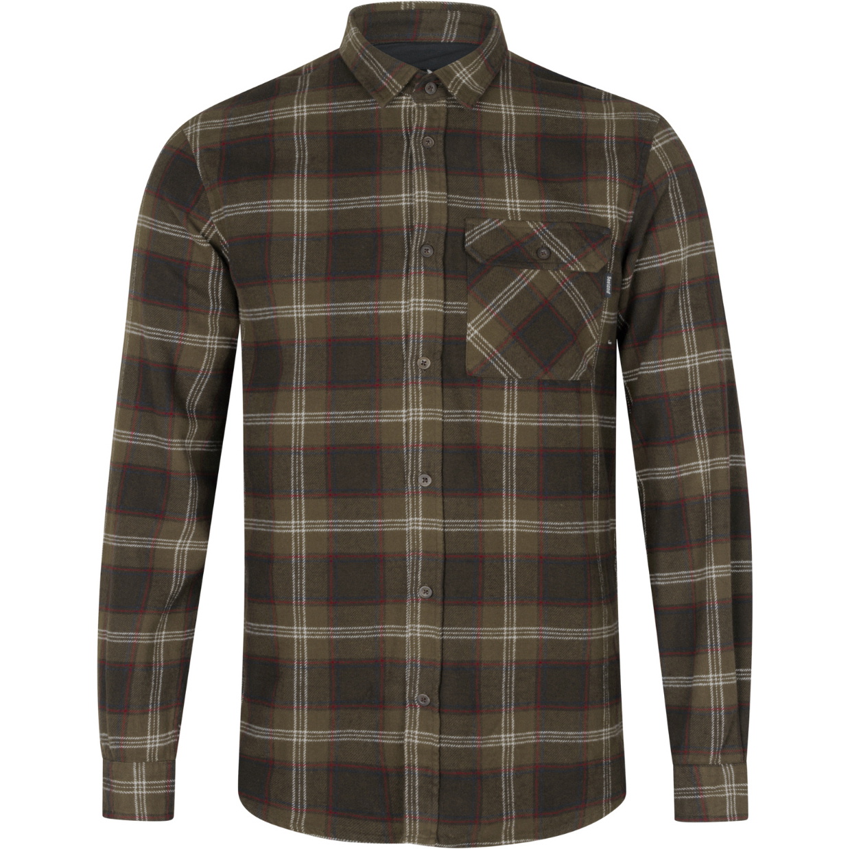 2025 Seeland Mens Glen Flannel Shirt 4030280110 - Pine Green / Dark Navy Check